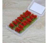Realistic Flower Grass Model for Miniature Landscapes, Dioramas, and Wargaming Terrain Plastic Simulation for Indoor and Outdoor Use (Red)