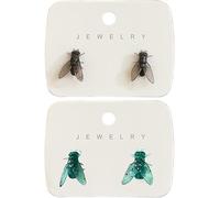 Realistic Fly Earrings Funny House Fly Earrings Simulated Insect Studs Novelty Prank Abstract Gift for Women & Men (mixed 2pcs)