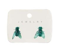 Realistic Fly Earrings Funny House Fly Earrings Simulated Insect Studs Novelty Prank Abstract Gift for Women Men (Green)