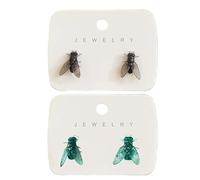 Realistic Fly Earrings Funny House Fly Earrings Simulated Insect Studs Novelty Prank Abstract Gift for Women Men (Mixed-2pcs)