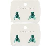 Realistic Fly Earrings Funny House Fly Earrings Simulated Insect Studs Novelty Prank Abstract Gift for Women & Men (green-2pairs)