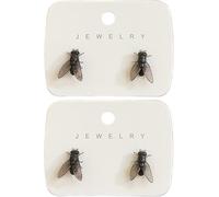 Realistic Fly Earrings Funny House Fly Earrings Simulated Insect Studs Novelty Prank Abstract Gift for Women & Men (black-2pairs)