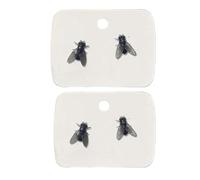 Realistic Fly Earrings, Mini Black Fly Earrings Prank Animal Earrings, Mini Personalized Fly Earring, Novelty Bug Flies Studs, 3D House Flies Stud Earrings for Men & Women (Black)
