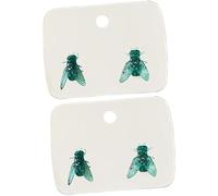 Realistic Fly Earrings, Simulation Mini Personalized Black Fly Earring as Prank Simulated Animal Earrings in Novelty Gift Format, For Women Men (2 set Green)