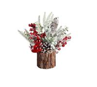 Realistic for pe Bark for mini Christmas Tree 11in DIY Kit Realistic | Perfect for office desks, shelves, fireplaces, flexible holiday display, compact indoor ornament(A)