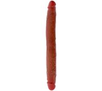 Realistic Foreskin Double Dong - 13.8 in (35 cm) x 1.38 in (3.5 cm) - Soft Silicone with Movable Foreskin