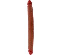 Realistic Foreskin Double Dong - 15.7 in (40 cm) x 1.57 in (4 cm) - Dual-Density Silicone with Movable Foreskin