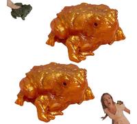 Realistic Frog Toad Soft TPR Figurine, Toad Prank, Frog Squeeze Fun, Realistic Toads Prank Toys, Niche, A Niche, Novel Pra-nk Game (2pcs-Gold)