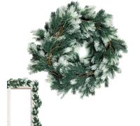 Realistic Garland | Artificial Hanger Welcome Decoration - Real Feel Artificial Green Plants Cedar Garland | For Stairs Fireplace Sims Farmhouse Home Party