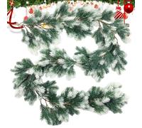 Realistic Garland - Decoration Hanger for Welcome Greetings, Real Feel Artificial Green Plants Cedar Garland - For Stairs, Fireplace, Sims, Farmhouse, Home, Party