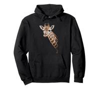 Realistic Giraffe Head African Wildlife Design Pullover Hoodie