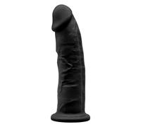 Realistic Girthy Silicone Dual Density Dildo with Suction Cup - 9"