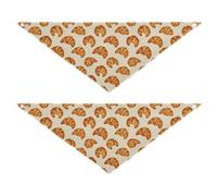 Realistic Golden Bread Bakery Food Pattern 2 Pack Bulk Dog Bandanas Triangle Bibs Kerchief Set Pet Accessories for Dogs Cats