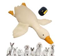 Realistic Goose Dog Toy, Large White Duck Plush Dog Toy with Squeaker, Durable Double-Stitched Chew Toy for Dogs, Soft Cuddly Interactive Play Toy for Medium Large Puppies & Senior Dogs (1 Pcs)