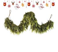 Realistic Green Fir Decoration, Weatherproof Artificial Pine, Indoor Coat & Fireplace Garland, Thick Foliage Design, Easy-Connect Seasonal Decor, DIY Holiday Table Runner, for Parties