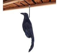 Realistic Hanging Dead Crows Decoy 12x4.3 Inches Crow Scarer Bird PP Handmade Feathered Black Crow For Scaring Birds Re- For Outdoor Garden Allotment Farms And Fruit Growers