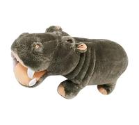 Realistic Hippo Plush, 9.8 Inch Soft Toy, Adorable Standing Hippopotamus with Vivid Expression, Huggable Stuffed Animal with Detailed Features for Girls Boys Nursery Bedroom Playroom