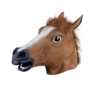 Realistic Horse Head Masks Full Head Fur Mane Latex Creepy Animal Mask For Halloween Party Costume