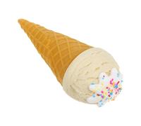 Realistic Ice Cream Model White PVC Cone for Store Display | Lifelike Decorative Prop, Photography Use, Multifunctional Showcase Piece, One-piece Item, Indoor Décor