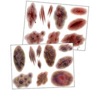 Realistic Impact & Accident Wound Temporary Tattoos - 2x A5 SFX Makeup Sheets with Fresh & Healing Injuries - Film, TV, Theatre, Cosplay, Halloween, Pranks, Photography & Social Media Effects