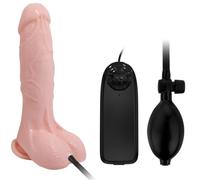 Realistic inflatable vibrating dildo 18.8 cm with suction cup, Length 220 mm, Width 290 mm, Depth 80 mm, Department Couple, Color Nude
