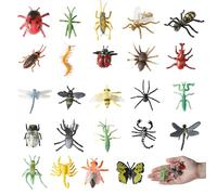 Realistic Insect Toys Set, 24Pcs Plastic Bugs Figures, Large Bugs Toys for Kids Education, Fake Plastic Bugs Figurines Set include Bee, Butterfly and Ladybug for Birthday Themed Party Favors