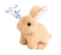 Realistic interactive Easter bunny toy for children - it jumps, wiggles its body, and shakes its ears. (Brown)