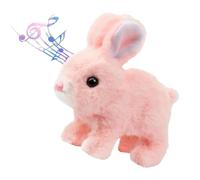 Realistic interactive Easter bunny toy for children - it jumps, wiggles its body, and shakes its ears. (Pink)
