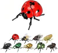Realistic Interactive Insect Collection- Realistic Crawling Beetles, Bees & Ladybugs for Kids' Educational Play, Wind-up Movable Insect Figure, Nature Science Gift for Biology Enthusiasts
