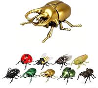 Realistic Interactive Insect Collection- Realistic Crawling Beetles, Bees & Ladybugs for Kids' Educational Play, Wind-up Movable Insect Figure, Nature Science Gift for Biology Enthusiasts
