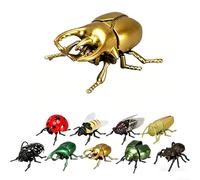 Realistic Interactive Insect Collection- Realistic Crawling Beetles, Bees & Ladybugs for Kids' Educational Play, Wind-up Movable Insect Figure, Nature Science Gift for Biology Enthusiasts (A)