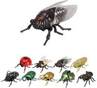 Realistic Interactive Insect Collection- Realistic Crawling Beetles, Bees & Ladybugs for Kids' Educational Play, Wind-up Movable Insect Figure, Nature Science Gift for Biology Enthusiasts
