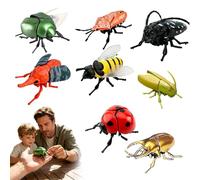 Realistic Interactive Insect Collection- Realistic Crawling Beetles, Bees & Ladybugs for Kids' Educational Play, Wind-up Movable Insect Figure, Nature Science Gift for Biology Enthusiasts (9PCS)