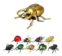 Realistic Interactive Insect Collection- Realistic Crawling Beetles, Bees & Ladybugs for Kids' Educational Play, Wind-up Movable Insect Figure, Nature Science Gift for Biology Enthusiasts (#H)