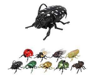 Realistic Interactive Insect Collection- Realistic Crawling Beetles, Bees & Ladybugs for Kids' Educational Play, Wind-up Movable Insect Figure, Nature Science Gift for Biology Enthusiasts (#E)