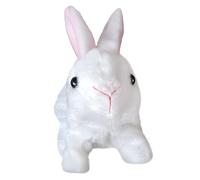 Realistic Interactive Rabbit Toy - Cute Plush Rabbit Figure, Electronic Pet | Skipping Motion Function of Twitch and Ear Tickets Through Techno