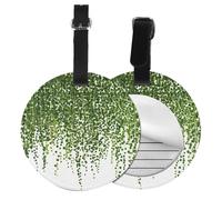 Realistic Ivy Plant Isolated On Nature,Luggage Tags Pu Leather Name Tag Travel Suitcase Identifier ID Tags Durable Baggage Label 2 pcs