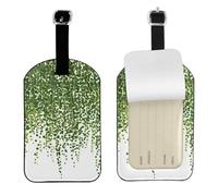 Realistic Ivy Plant Isolated On Nature,Luggage Tags Pu Leather Name Tag Travel Suitcase Identifier ID Tags Durable Baggage Label 2 pcs
