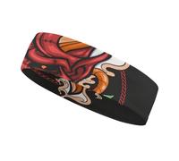 Realistic Japanese Samurais Skull WarriorSports Sweatband Fashionable Sports Decoration, Sweat Resistant Headband, Hair Band, Breathable Sweat Wicking Fitness Equipment for Men Women