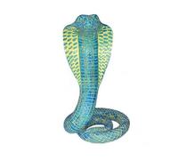 Realistic King Cobra Statue - Vintage Snake Figurine, Collectible Animal Sculpture for Snake Lovers, Perfect Home Office Desk Accessory & Garden Outdoor Decor (Blue)