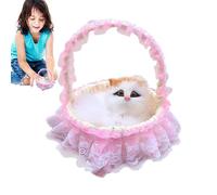 Realistic Kitten, Fake Cats, Soft Touch Realistic Kitten with Sound in Basket, Multifunctional Pet Model for Easter, Birthday, Children's Day