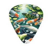 Realistic-Koi-Fish 12 Pack Guitar Picks With 3 Thicknesses And Storage Box, Abs Plectrums For Electric Bass Guitar Players