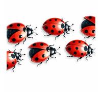Realistic Ladybird Wall Stickers, Ladybug Decals, Bedroom Wall Decor Qty:8 | Cover Marks, No White Edges or Film, Peel and Stick Wall Stickers, Vibrant On Dark Walls, Removable DIY Wall Décor