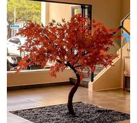 Realistic Large Japanese Red Maple Artificial Tree - Modern Home Office, Living Room, and Scenic Floor Spaces, for Indoor/Outdoor Decor