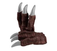 Realistic Latex Dinosaur Mask Dino Claw Gloves Triceratops Tyrannosaurus Rex Tarbosaurus Cosplay Costume Accessories for Halloween Party Carnival Performance Roleplay (Brown Gloves, One Size)