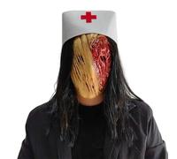 Realistic Latex Scary Nurse Halloween Mask, Cosplay Costume Prop