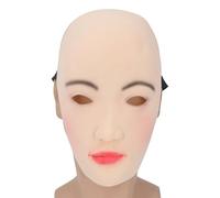 Realistic Latex Women Face Mask Soft Stretchy Full Face Cover with Eye Holes for Cosplay Crossdressing Parties and Themed Events Made of Premium Latex Material One Size Fits Most