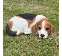 Realistic Laying Beagle Dog Figurine Home Decoration Or Memorial Animal Crackers Multi One Size