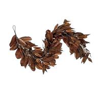 Realistic Leaf Artificial Fall Leaves,New Brown Magnolia Garland, Realistic Garland, Autumn Artificial Garlands, Leafs For Mantel, Table, Porch,Pinecones Resistant Decorations Home Porch