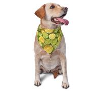 Realistic Lemons Print Dog Bandana for Small Medium Large Dogs, Adjustable Cute Cat Dogs Kerchief Triangle Bibs Scarf Handkerchief Accessories